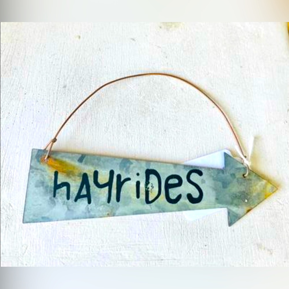 *Galvanized Metal Rustic Arrow Ornament **listing is for Hayrides ornament only*